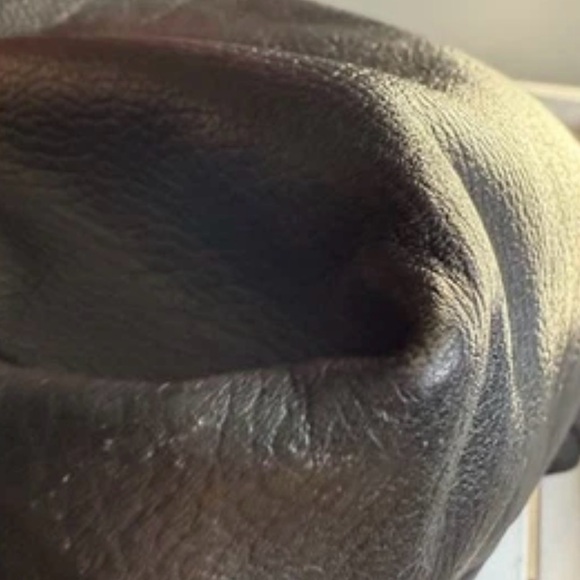 DOONEY & BOURKE Logo Lock Dark Brown Pebbled Leather Ex Large Shoulder Bag Vtg - Picture 5 of 9